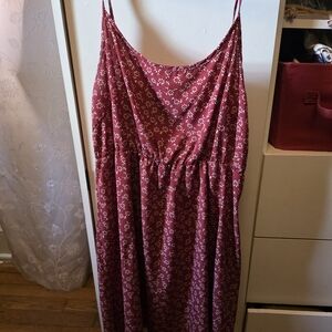 SHEIN Burgundy Floral Dress